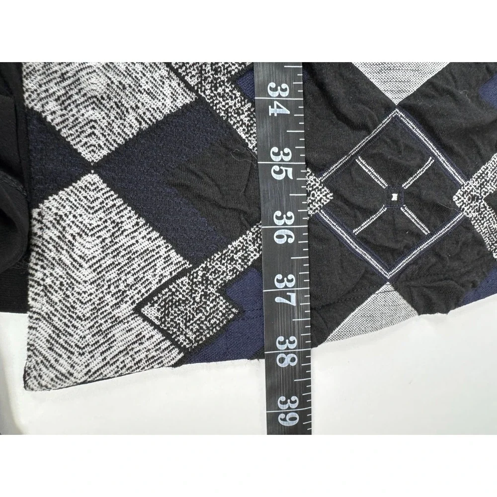 MIB Making it‎ Big Duster Jacket Womens 1X Black Blue Geometric Long Cardigan